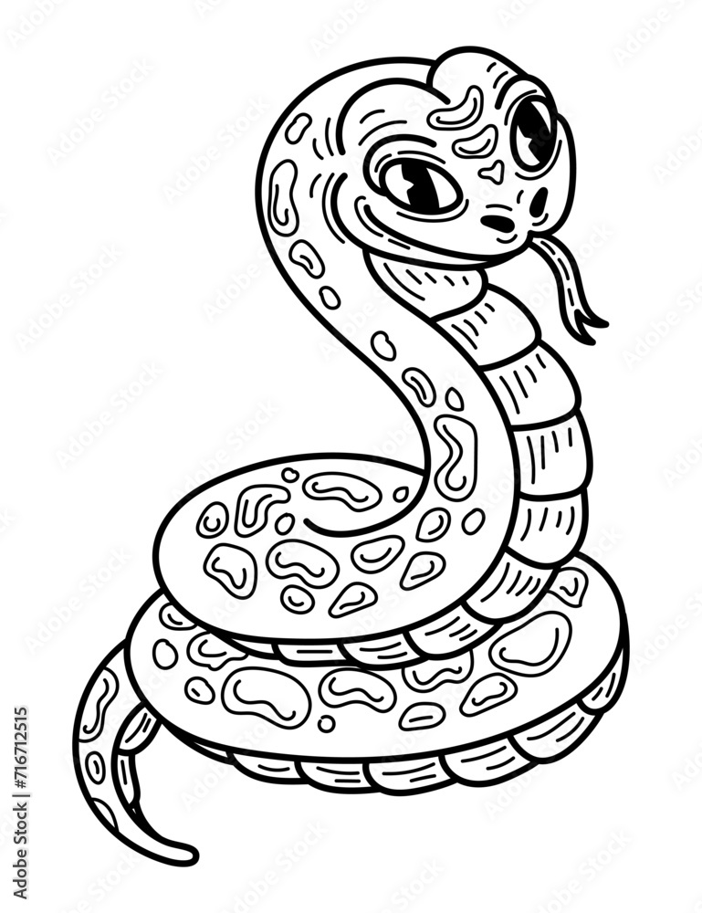 Cute snake sketch. Hand drawn line art illustration. Cute snake sketch. Hand drawn line art illustration.