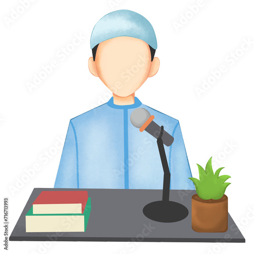 Muslim man give a lecture photo