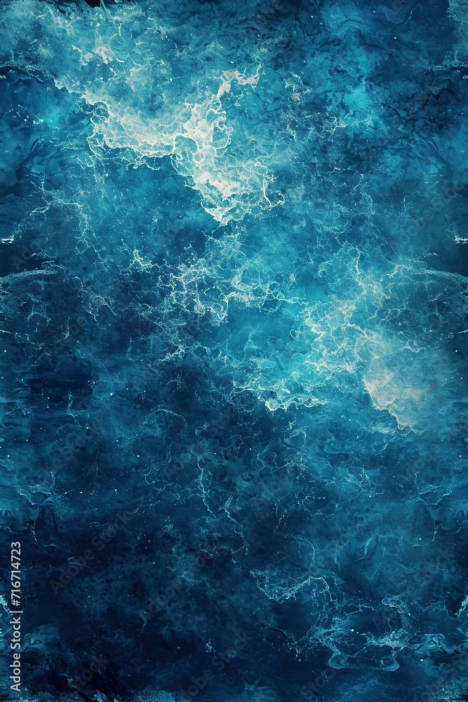 Obraz premium Teal Galaxy eamless watercolor. AI generative
