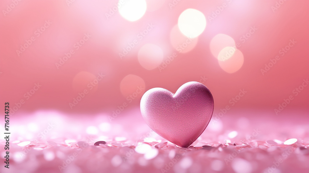 valentines day background with pink hearts and soft bokeh, mother day, birthday, valentine day concept, greeting card