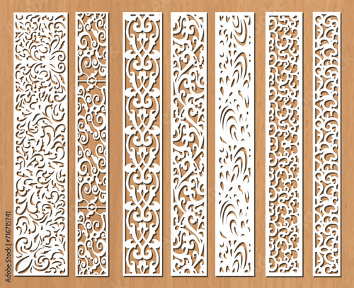 Set vector arches, eps,arch design for laser, plasma and cnc cutting. Oriental arabic patterns.Interior partition panels