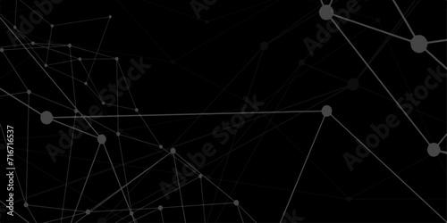 Abstract technology connection network of particles and lines. Global network Futuristic grid artificial intelligence connections. Plexus of lines and dots and connected particles Vector