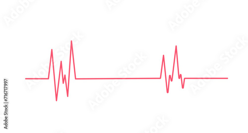 Red heartbeat line icon isolated on white background. Pulse Rate Monitor. Vector illustration.
