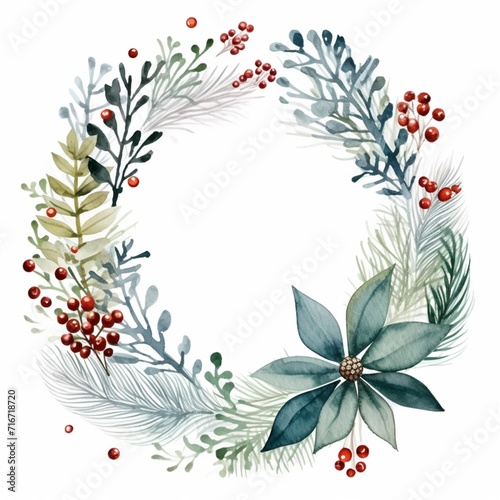 Wallpaper Mural A Christmas card with christmas plants frame Ai generated art Torontodigital.ca