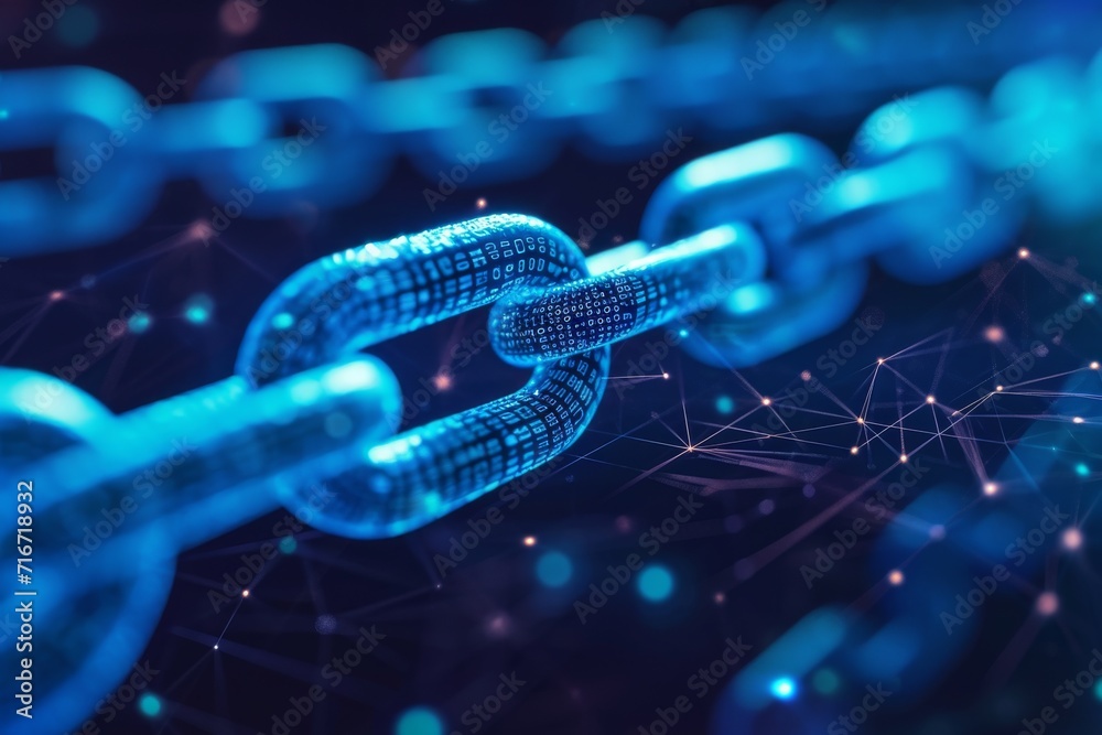 Close-up of a business's blockchain-based contract management system for secure and transparent transactions Close-up of a business's blockchain-based contract management system for secure and transparent transactions