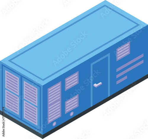 Blue bio energy icon isometric vector. Storage station. Renewable creation