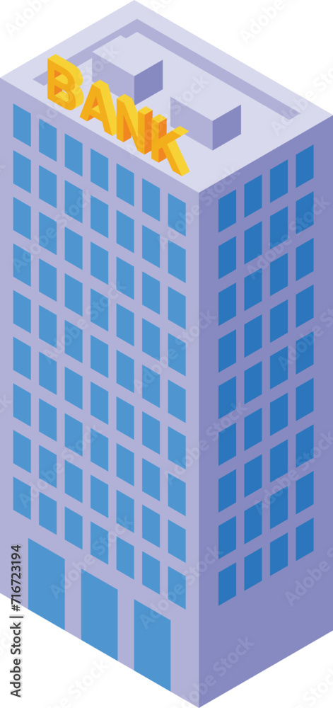 Bank building inflation icon isometric vector. Global market. Indicator money Bank building inflation icon isometric vector. Global market. Indicator money
