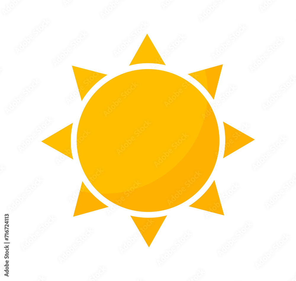 Sun. Yellow symbol summer icon. PNG illustration. Sun. Yellow symbol summer icon. PNG illustration.