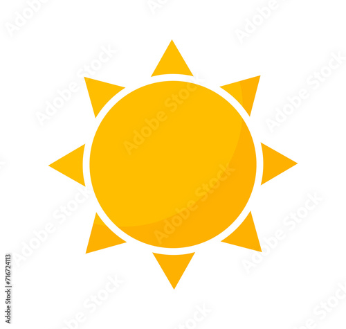 Sun. Yellow symbol summer icon. PNG illustration.