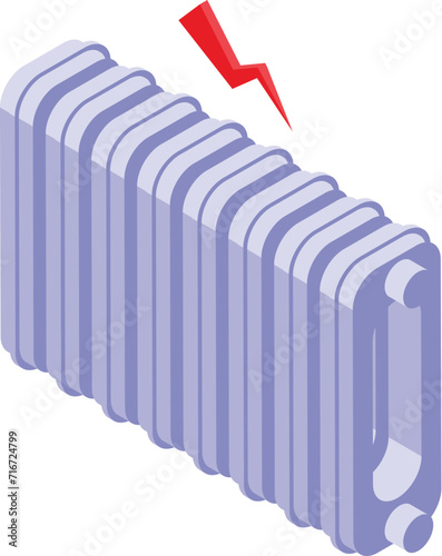 Warm radiator icon isometric vector. Commerce finance. Escalation economy