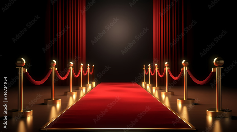 Red carpet staircase background, VIP entrance, night award ceremony Red carpet staircase background, VIP entrance, night award ceremony