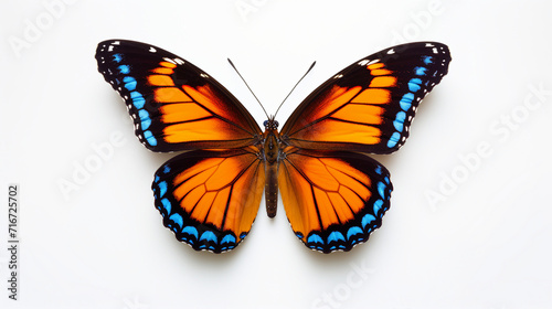Close-Up of Nature's Canvas: A Colorful Butterfly on a Simple, Vibrant Background, Ideal for Wildlife Enthusiasts and Designers Seeking Elegance. © Spear