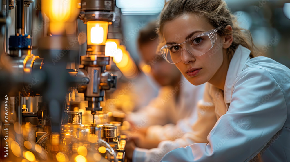 Quality control officers examining finished products Stock Illustration