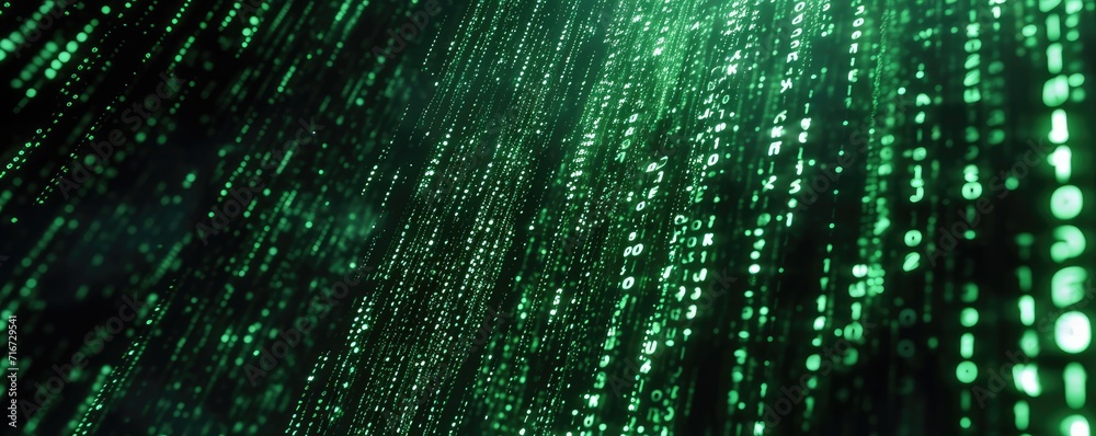 Binary computer matrix code data stream background Binary computer matrix code data stream background