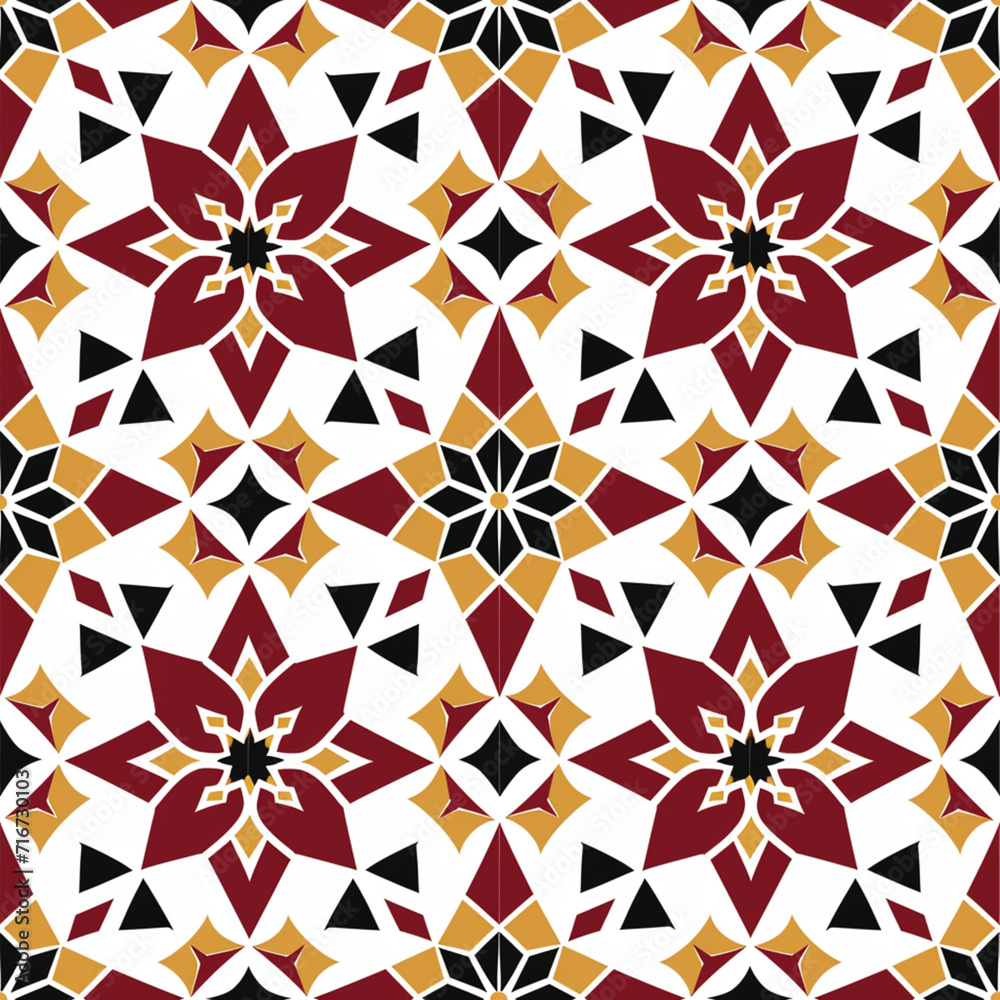 Intricate Islamic patterns showcase geometric elegance, intertwining lines, and vibrant motifs. Symmetry prevails, creating mesmerizing designs that reflect unity and connection to the divine.