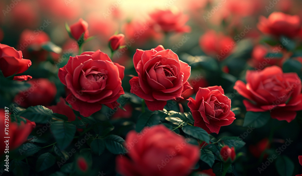 Red roses background. Generative AI Red roses background. Generative AI