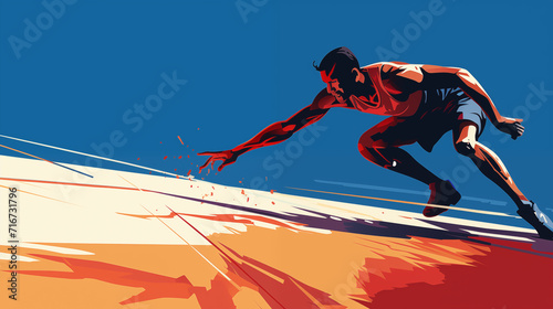 Victory Sprint - Athlete Crossing Finish Line Illustration