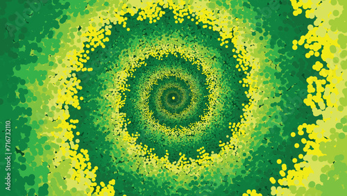Abstract spiral spinning green color shading creative minimalist vortex background. 