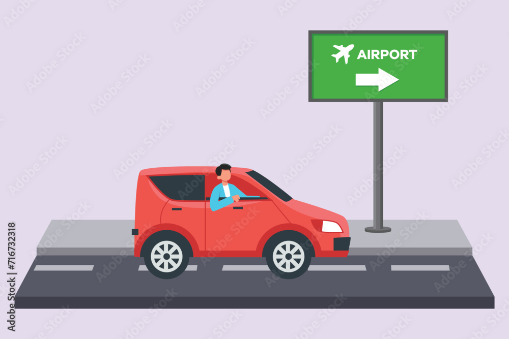 Fototapeta premium Journey or trip concept. Colored flat vector illustration isolated.