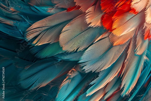 Vibrant hues swirl and dance across the canvas, capturing the intricate beauty of a bird's feathers in this abstract painting © Radomir Jovanovic