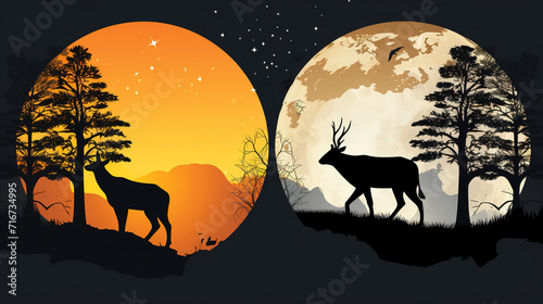 Background to World Wildlife Day, cartoon campaign illustrations for protected animals and plants,AI generated. © 娜 赵
