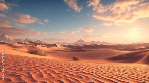 A desolate desert with swirling sands, the wind whispering tales of desolation