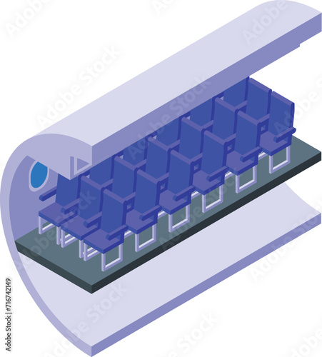 Safety aircraft cabin icon isometric vector. Security travel. Covering novel