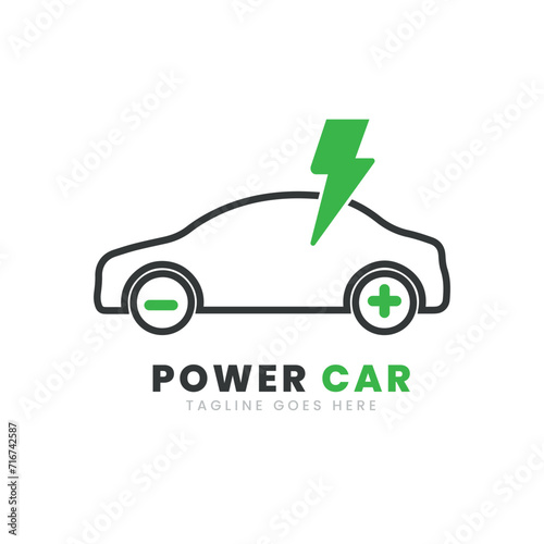 Power car design logo template illustration