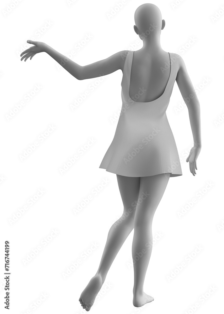 3D Rendered Female mannequin in shirt dress 3D Rendered Female mannequin in shirt dress