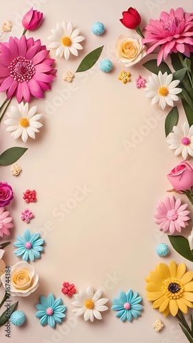 frame of flowers, frangipani flower border