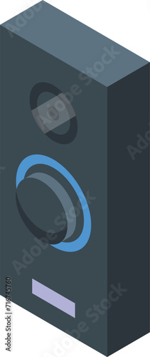 Press touch button icon isometric vector. Door bell. Wall press electric