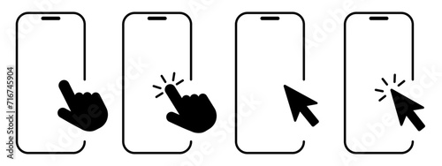 Touch screen icons. Click on the smartphone. Vector illustration EPS 10 photo