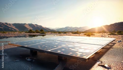 Photovoltaic panels used to produce clean  renewable energy.