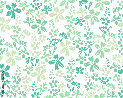 Little meadow forget-me-not flowers endless ornament vector illustration.