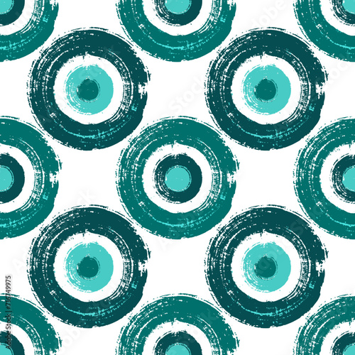 Painted round shapes seamless pattern graphic design.