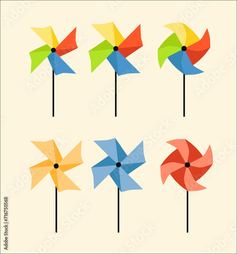 colorful pinwheel toy illustration
