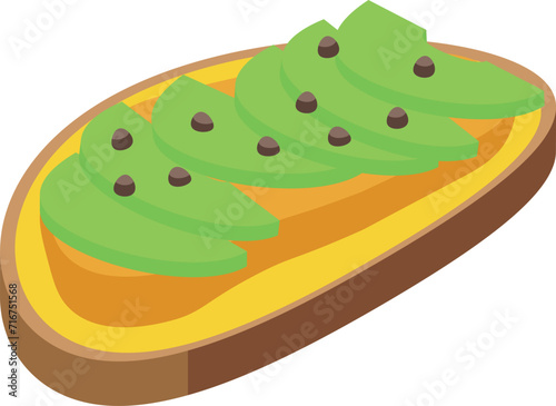 Tahini sandwich icon isometric vector. Sesame pita bread. Plate seed