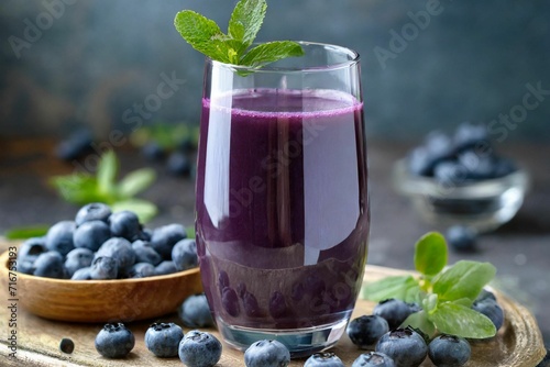 Blueberry juice in a glass