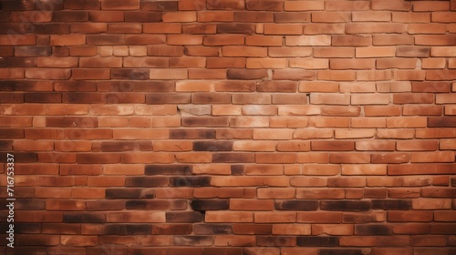 Brick wall texture background. Red brick wall wallpaper in vintage style. Orange background. Interior of brick building. Red brickwork. House construction industry background. Loft style house wall.