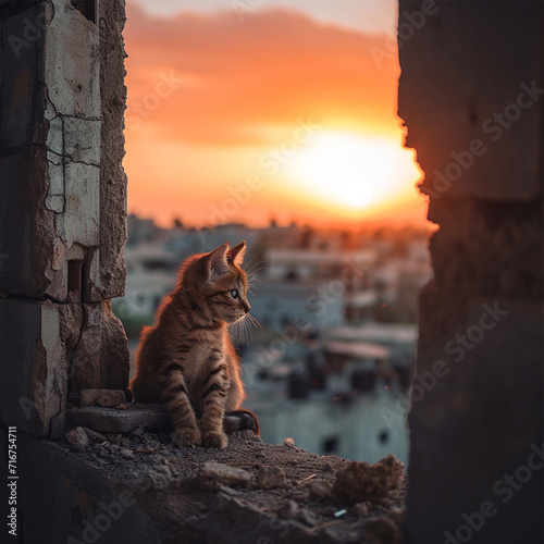 cat on the wall © Basel Sabbah