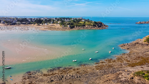 Vue aérienne de la côte bretonne, Rotheneuf, La Guimorais, Bretagne