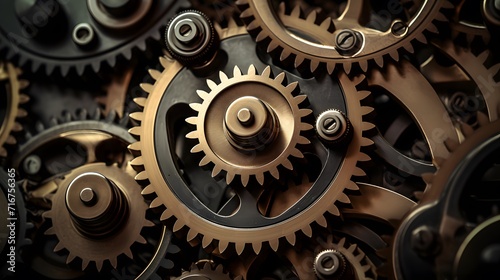 Close-up of gears system