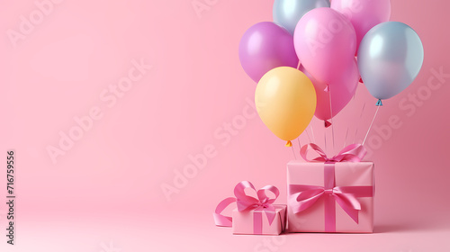 Gift background with copy space for Christmas gifts, holiday or birthday