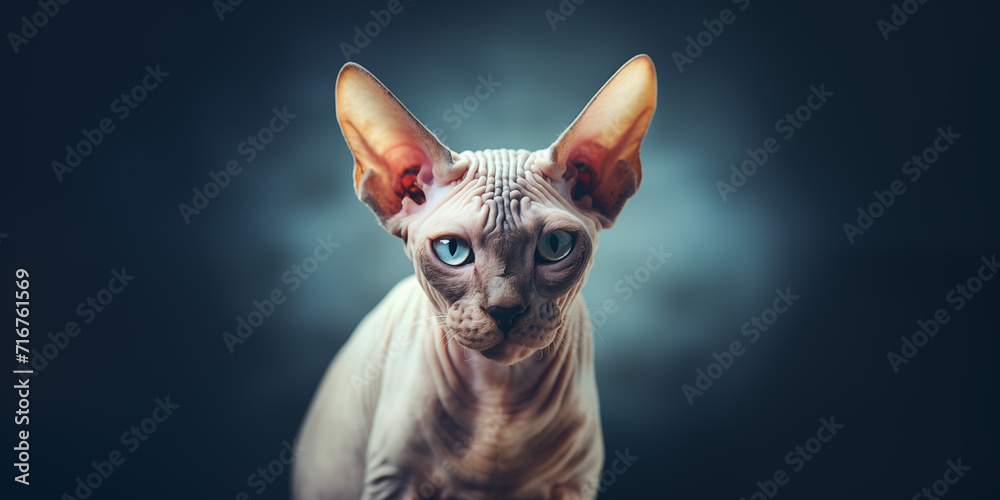 Sphynx Cat with Striking Blue Eyes