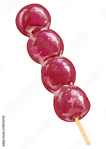 ツヤツヤした葡萄のタンフル・葡萄飴・フルーツ飴4連