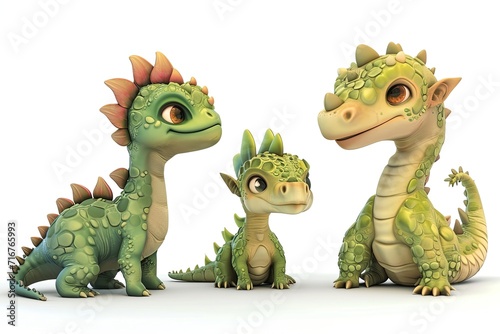 Cute Cartoon Baby Dragon 3d Character illustration on a white background © pixeness