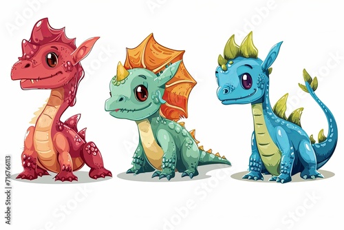 Cute Cartoon Baby Dragon 3d Character illustration on a white background