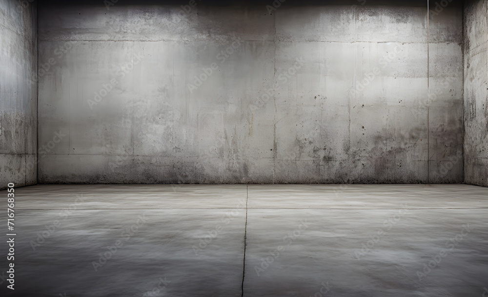 An empty room with untreated concrete walls and flooring An empty room with untreated concrete walls and flooring