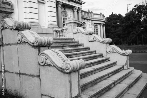 Historic building of Szechenyi thermal baths in Budapest.