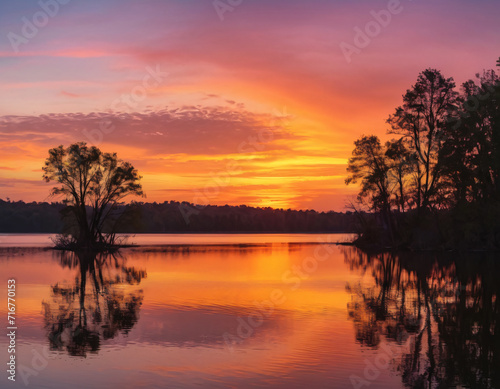 sunrise over the river